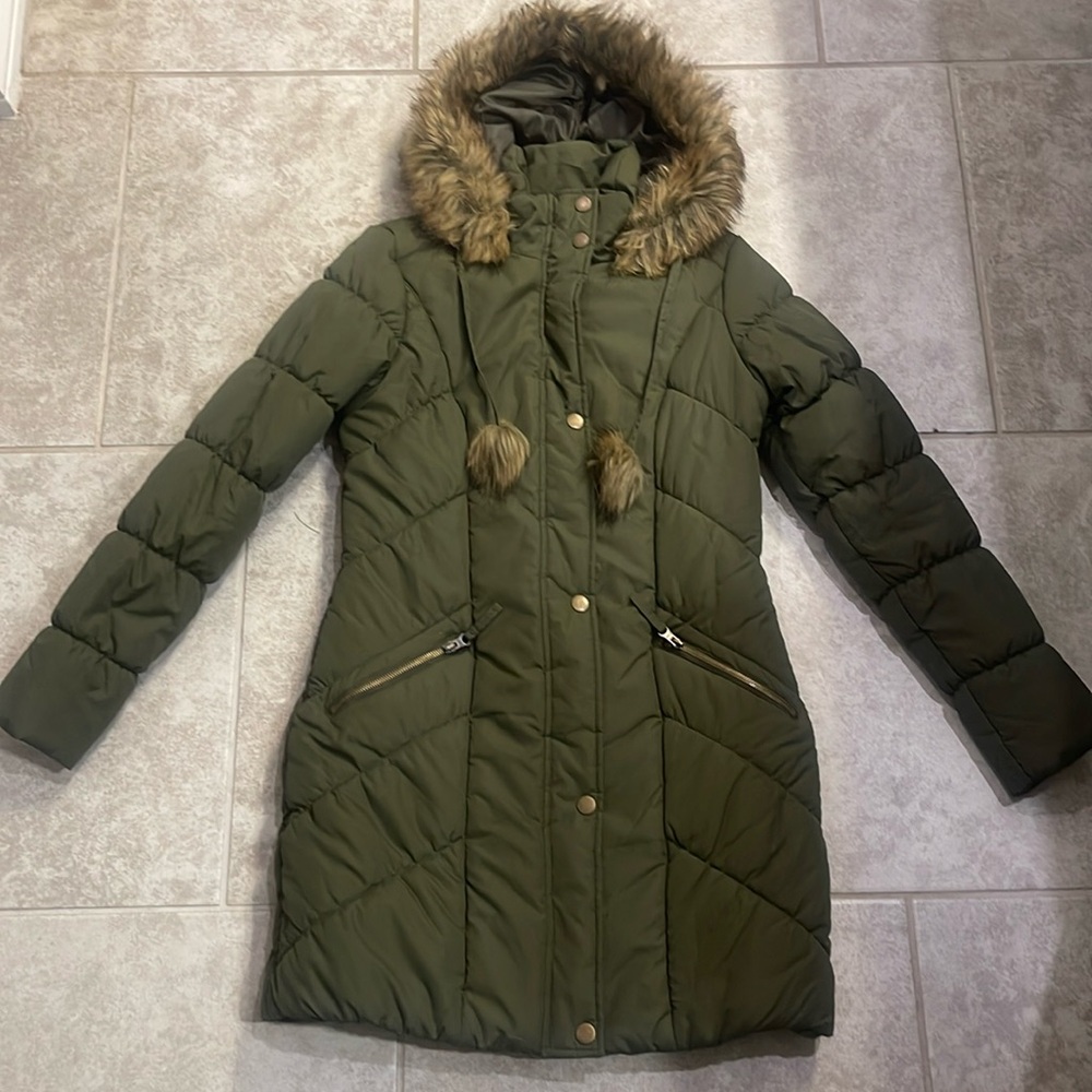 Olive green parka